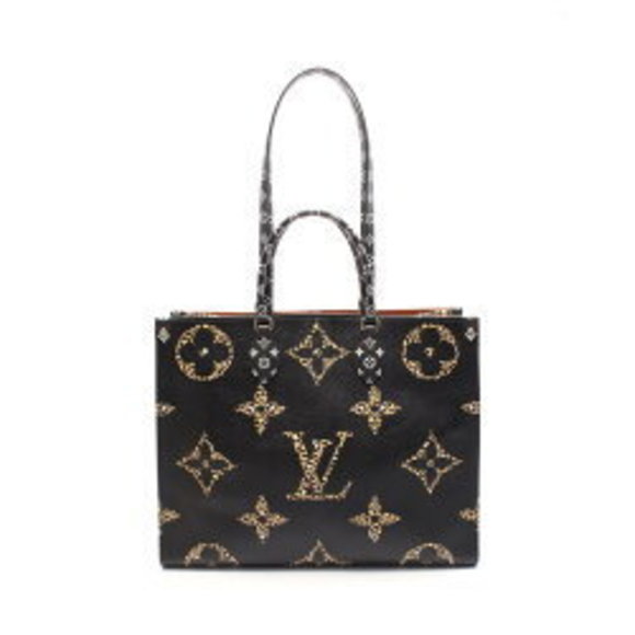 Louis Vuitton Onthego GM Tote Bag Jungle Brown Black White - Picture 1 of 6